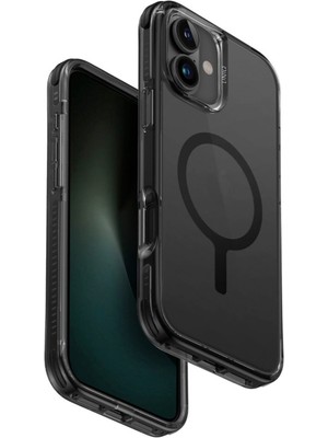 Uniq Combat iPhone 16 Magsafe Uyumlu Siyah Telefon Kılıfı