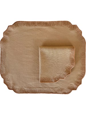 Homes & Seasons Alice Bej Gold Amerikan Servis Peçete Seti