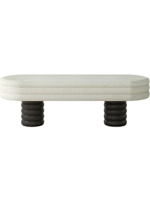 Deek Objects Play Ekru Kumaş Siyah Ahşap Ayaklı Bench