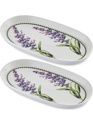 The Mia Provence Beyaz Seramik Oval 2'li Servis Tabağı Seti