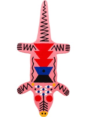 Qeeboo Oggian Crocopink Orta Boy Akrilik Halı 74 x 165 cm