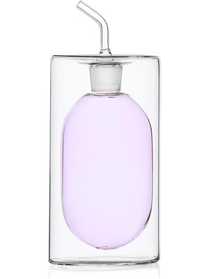 Ichendorf Milano Cilindro Çift Duvarlı Pembe Borosilikat Cam Yağ Şişesi 250 ml