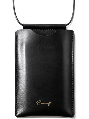 Roarcraft Siyah Deri Telefon Çantası