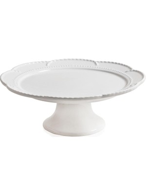 The Mia Grande Beyaz Seramik Pasta Kek Standı 31 x 12 cm