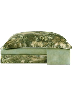 Valeron Sauvage Yeşil Pamuk Saten Çift Kişilik Nevresim Takımı 200 x 220 cm