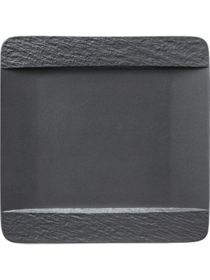 Villeroy & Boch Manufacture Rock Siyah Porselen Kare Servis Tabağı 28 cm