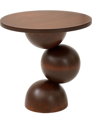 Solano Design Artu Kahverengi Ahşap Yan Sehpa