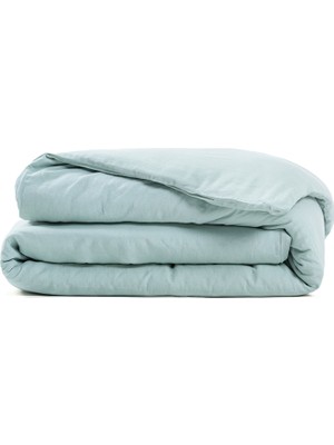 Barine Washed Linen Yeşil Keten Çift Kişilik Nevresim Kılıfı 200 x 220 cm
