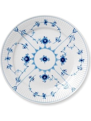 Royal Copenhagen Fluted Plain Blue Desenli Porselen Pasta Tabağı 19 cm