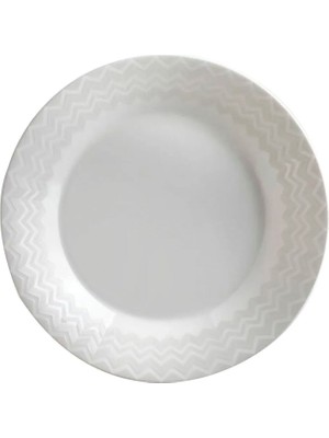 Missoni Home Beyaz Gri Porselen Çukur Tabağı