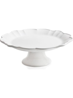 The Mia Grande Beyaz Seramik Pasta Kek Standı 32 x 12 cm