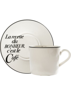 Bonjour Beyaz Porselen Çay Fincanı