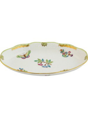 Herend Victoria Desenli Porselen Oval Servis Tabağı 22 cm