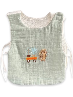 Lille Trove Mint Müslin Havlu Unisex Çocuk Mama Önlüğü