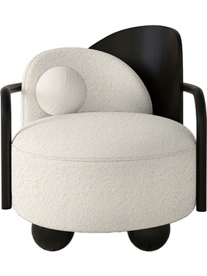 Deek Objects Ear Siyah Ekru Teddy Top Yastıklı Berjer