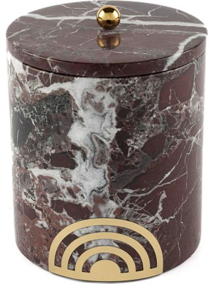 Mikasa Moor Gold Detaylı Bordo Mermer Kavanoz 13X13X16 cm