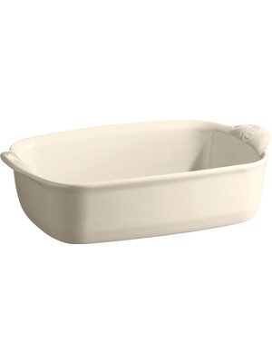 Emile Henry Ekru Seramik Dikdörtgen Fırın Kabı 22X14 cm