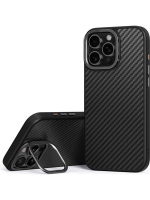 Uniq Keva Max iPhone 16 Pro Siyah Karbon Magsafe Uyumlu Telefon Kılıfı