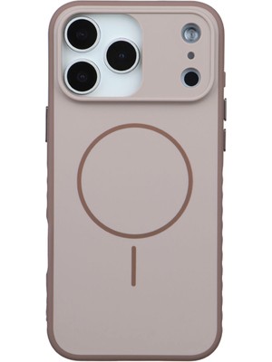 Deercase iPhone 17 Pro Darbe Emici Kamera Korumalı Kahverengi Magsafe Uyumlu Telefon Kılıfı
