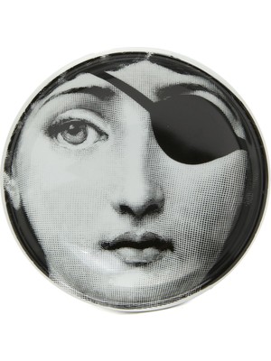 Fornasetti Eyepatch Siyah Beyaz Porselen Kül Tablası