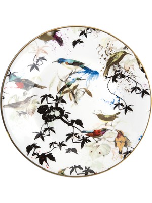 Roberto Cavalli Garden's Birds Kuş Desenli Porselen Pasta Tabağı 21 cm