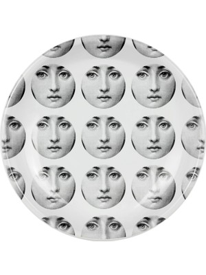 Fornasetti Variazioni N197 Siyah Beyaz Porselen Kül Tablası