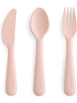 Mushie Blush Pembe Bebek Çocuk Çatal Kaşık Bıçak Seti