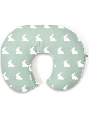 Deux Lapins %100 Pamuk Mono Lapin Matcha Green Müslin Bebek Emzirme Destek Yastığı