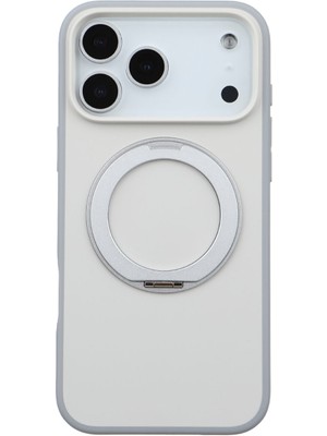 Deercase iPhone 17 Pro Max Beyaz Magsafe Uyumlu Standlı Telefon Kılıfı