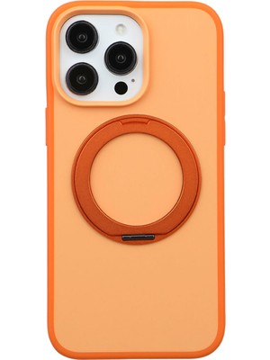 Deercase iPhone 16 Pro Premium Fonksiyonel Turuncu Standlı Magsafe Uyumlu Telefon Kılıfı