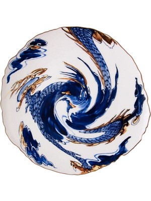 Seletti Diesel Imari Dragon Renkli Porselen Servis Tabağı 28 cm