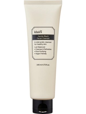 Klairs Gentle Black Facial Cleanser - Düşük Ph Antioksidan Bitkisel Yüz Temizleyici 140 ml