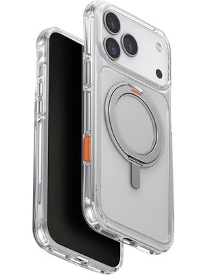 Uniq Swivix Apple iPhone 17 Pro Max Rotating Kickstand Şeffaf Telefon Kılıfı