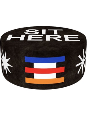 Qeeboo Pouf Oggian Sit Here Siyah Puf