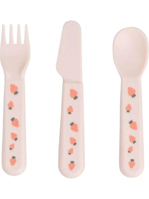 Done By Deer Farm Pembe Unisex Çocuk Çatal Kaşık ve Bıçak Seti