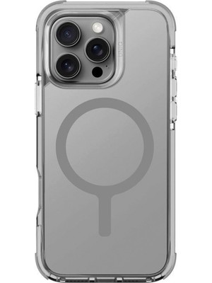 Uniq Combat iPhone 16 Pro Gri Magsafe Uyumlu Telefon Kılıfı