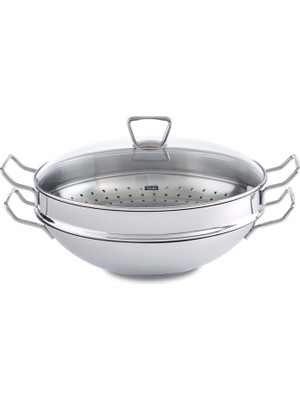 Fissler Nanjing Çelik Wok Tava 36 cm