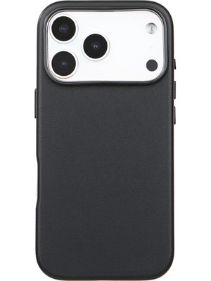 Deercase iPhone 17 Pro Max Gizli Magsafe Uyumlu Premium Kamera Koruma Darbe Emici Siyah Deri Telefon Kılıfı