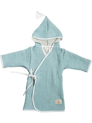 Miela Kids Marshmallow Açık Mint Pamuklu Unisex Çocuk Kimono Bornoz