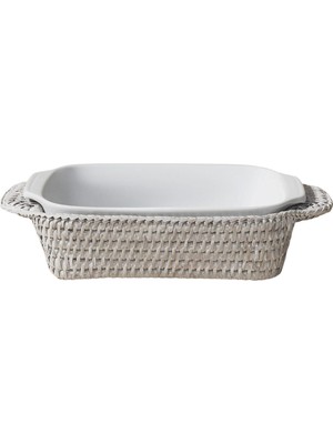 King Zoo Mini Dikdörtgen Rattan Fırın Kabı