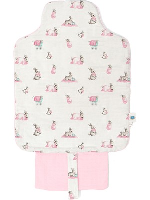 Deux Lapins %100 Pamuk Bébé Lapin Rose Çantalı Pratik Katlanabilir Bebek Alt Değiştirme Matı