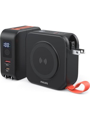 Philips DLP4347CB/00 Siyah 10.000 Mah Dahili Usb-C Lightning Kablolu Magsafe Hızlı Şarj Powerbank