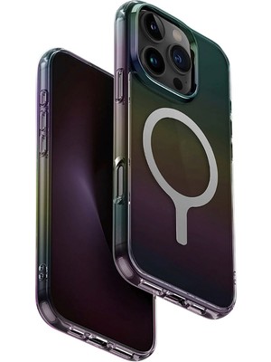 Uniq Iridescia iPhone 16 Pro Siyah Rainbow Magsafe Uyumlu Telefon Kılıfı