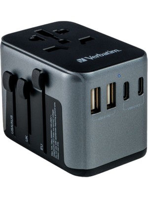 Verbatim Uta-03 2 x Usb-C ve 2 x Usb-A Evrensel Seyahat Şarj Adaptörü