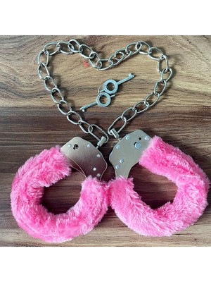 Bezos Hediye Tozu Peluş Fantazi Metal Kelepçe Pembe