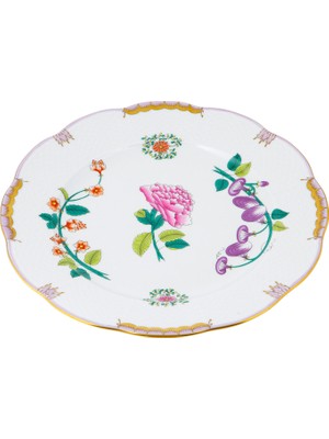 Herend Windsor Flowers Desenli Renkli Porselen Yemek Tabağı 28.5 cm