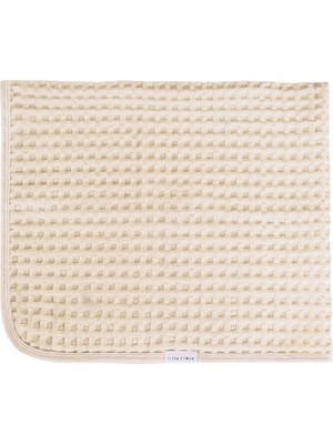 Lille Trove Ekru Pamuklu Waffle Bebek Battaniye 90 x 80 cm