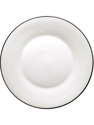 Roberto Cavalli Lizzard Platin Yılan Derisi Desenli Porselen Çukur Tabak 22 cm