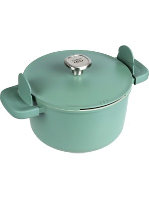 Berghoff Leo Phantom Forest Green Alüminyum Kapaklı Derin Tencere 24 cm