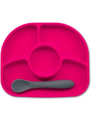 Bblüv Yümi Pembe Silikon Tabak ve Kaşık Seti